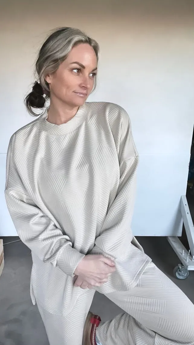 10101 TAUPE TEXTURED MATCHING SET