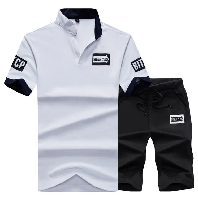 2020 New Men Sets Fashion Sporting Suit Brand Patchwork Zipper Sweatshirt  Sweatpants Mens Clothing 2 Pieces Sets Slim Tracksuit