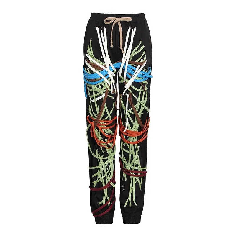 2024 Fashion Black trendy personalized women's pants