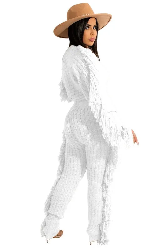 2PC  COW GIRL SWEATER PANTS SET