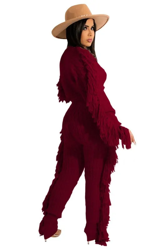 2PC  COW GIRL SWEATER PANTS SET