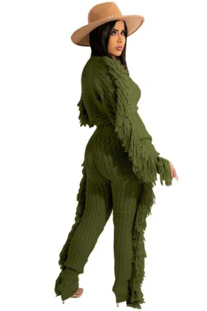 2PC  COW GIRL SWEATER PANTS SET