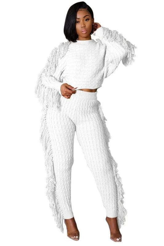 2PC  COW GIRL SWEATER PANTS SET