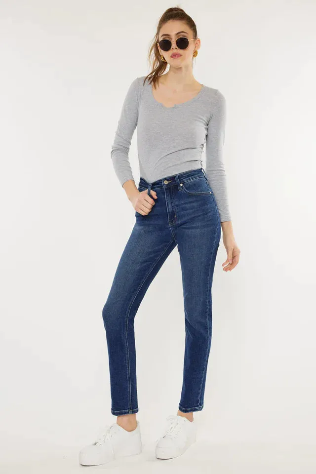 Adaline High Rise Slim Straight Leg Jeans