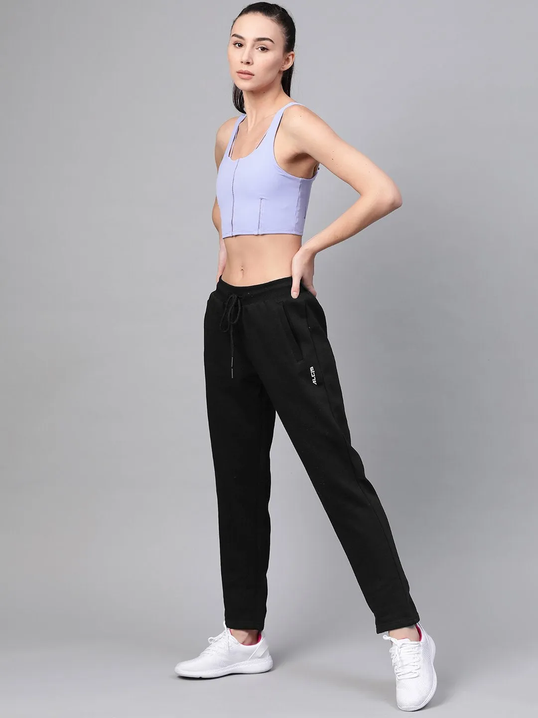 Alcis Women Black Solid Track Pants