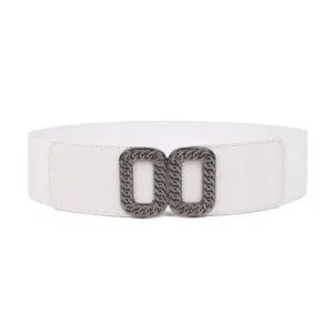 Alloy Buckle Wide Waist Belt