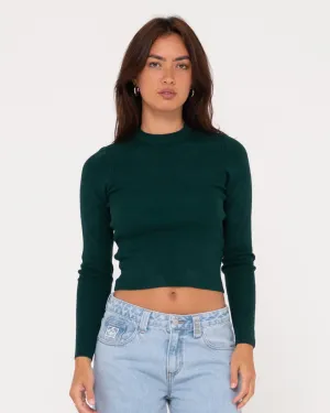 Amelia Cropped Long Sleeve Knit Top