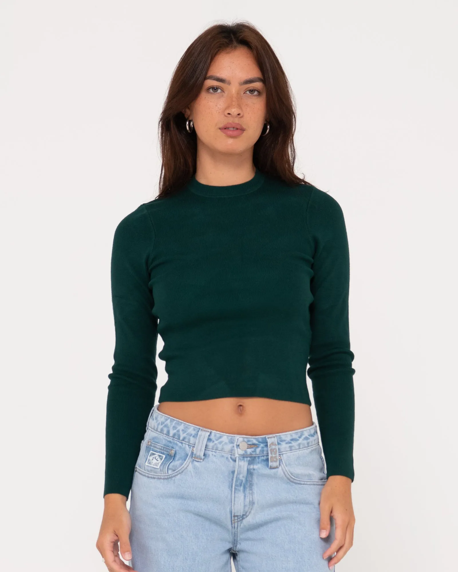 Amelia Cropped Long Sleeve Knit Top