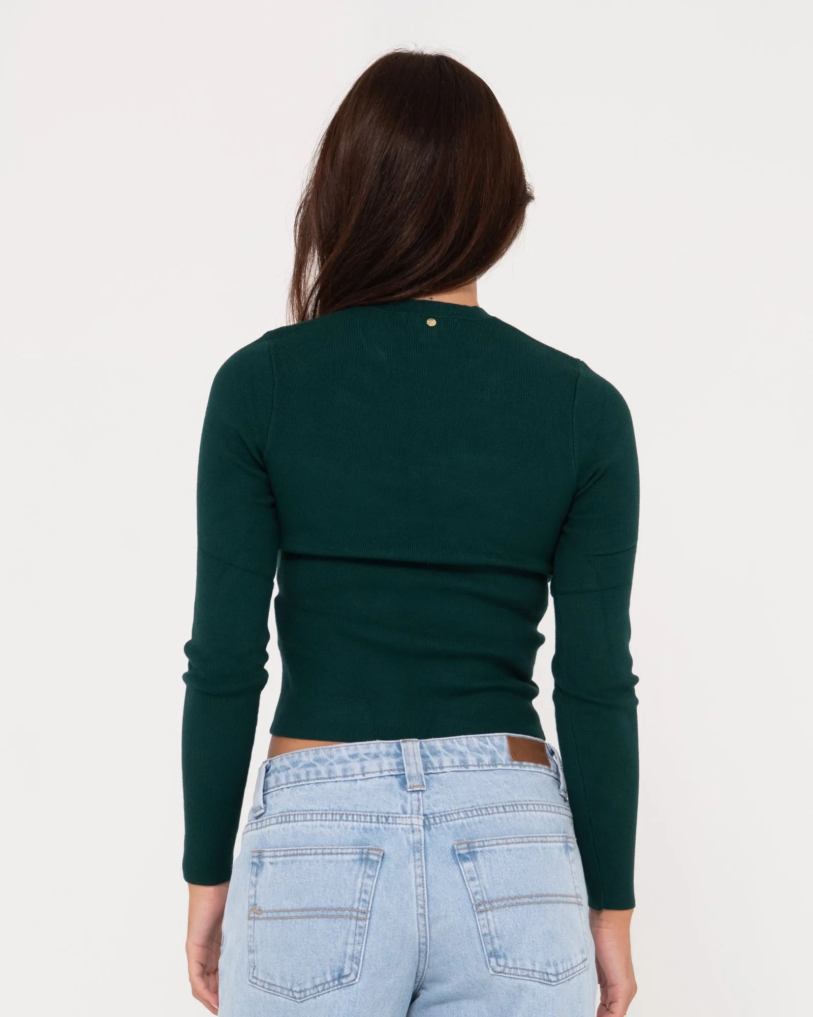 Amelia Cropped Long Sleeve Knit Top