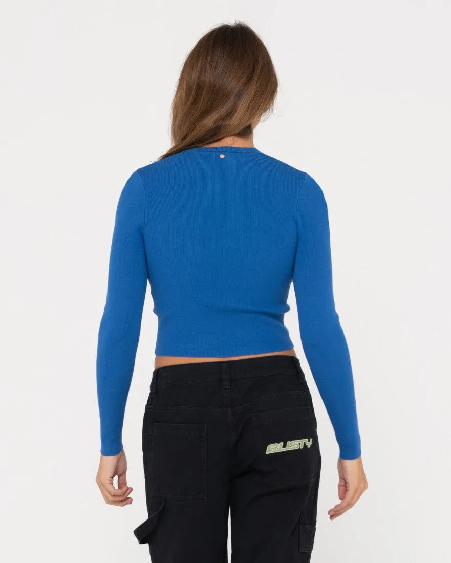 Amelia Cropped Long Sleeve Knit Top