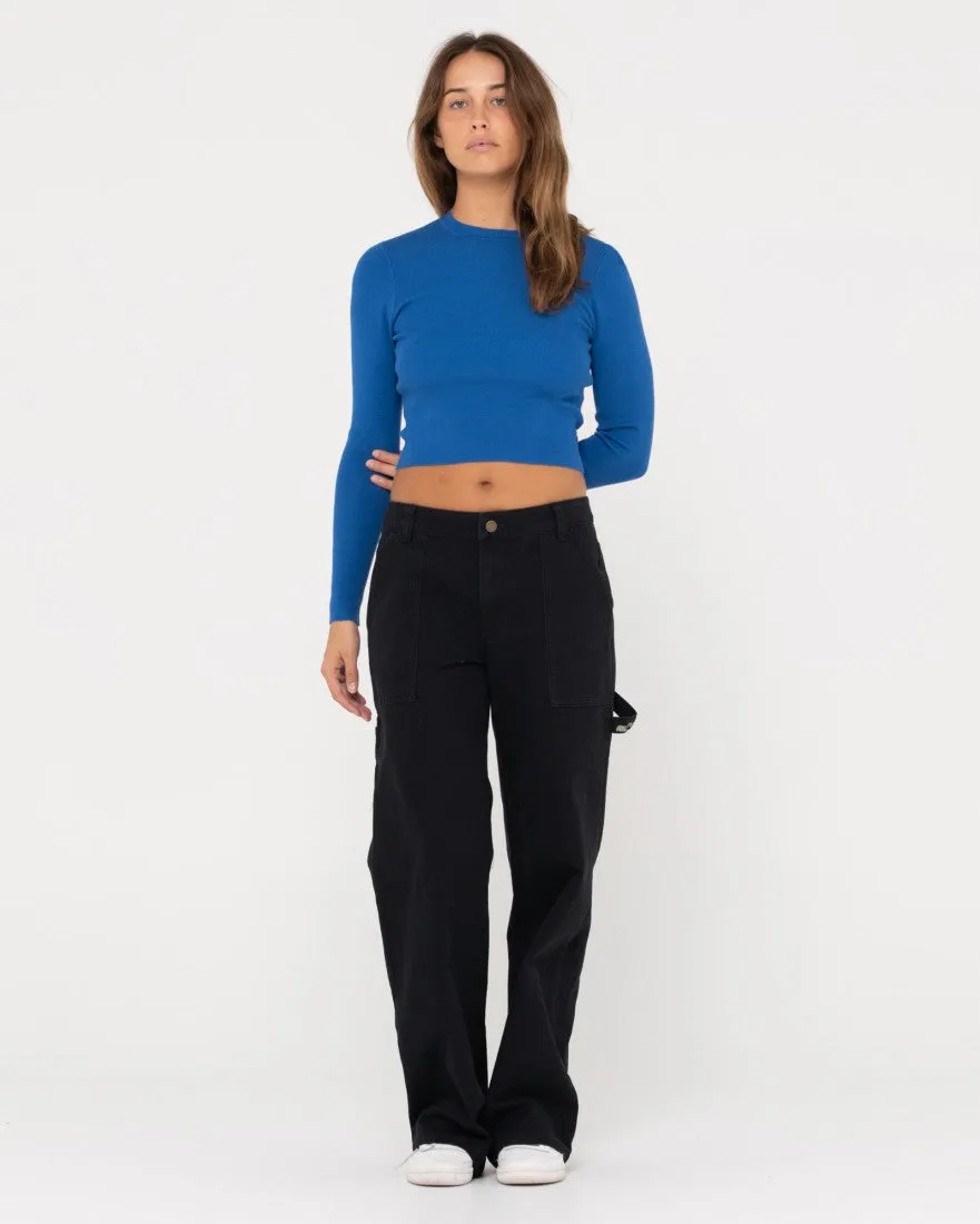 Amelia Cropped Long Sleeve Knit Top