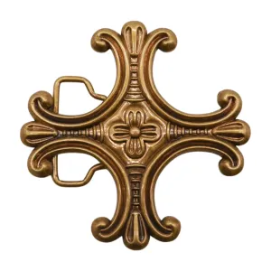 Antique Gold Metal Jeremiah Cross Saint Maurice Belt Buckle