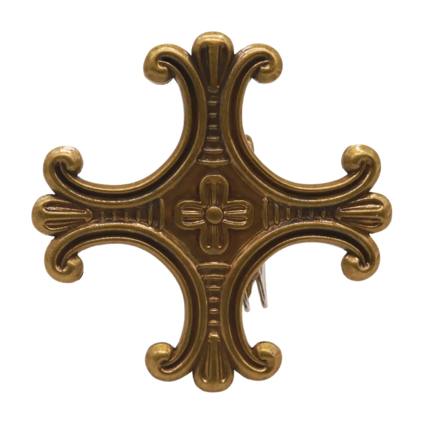 Antique Gold Metal Jeremiah Cross Saint Maurice Belt Buckle