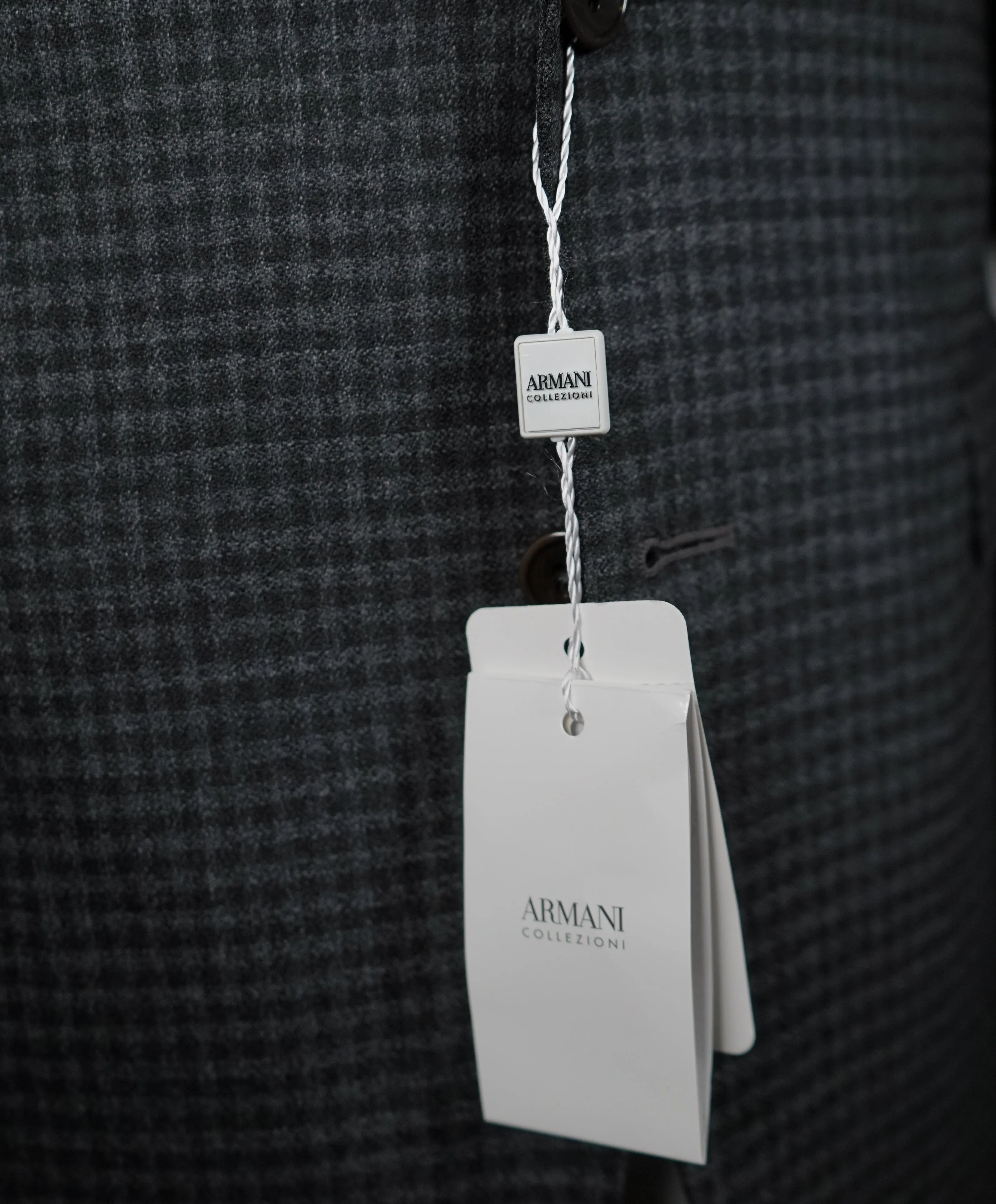 ARMANI COLLEZIONI - "M Line" Slim Drop 8 Melange Check RUNWAY SUIT - 40R