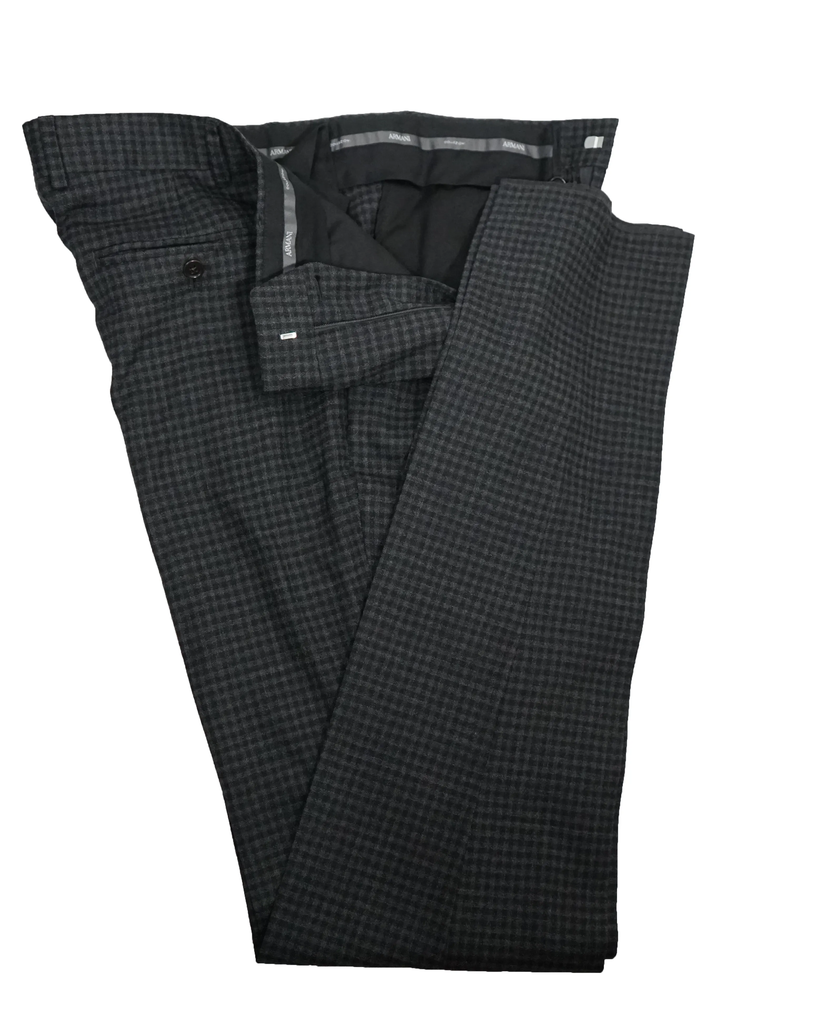 ARMANI COLLEZIONI - "M Line" Slim Drop 8 Melange Check RUNWAY SUIT - 40R