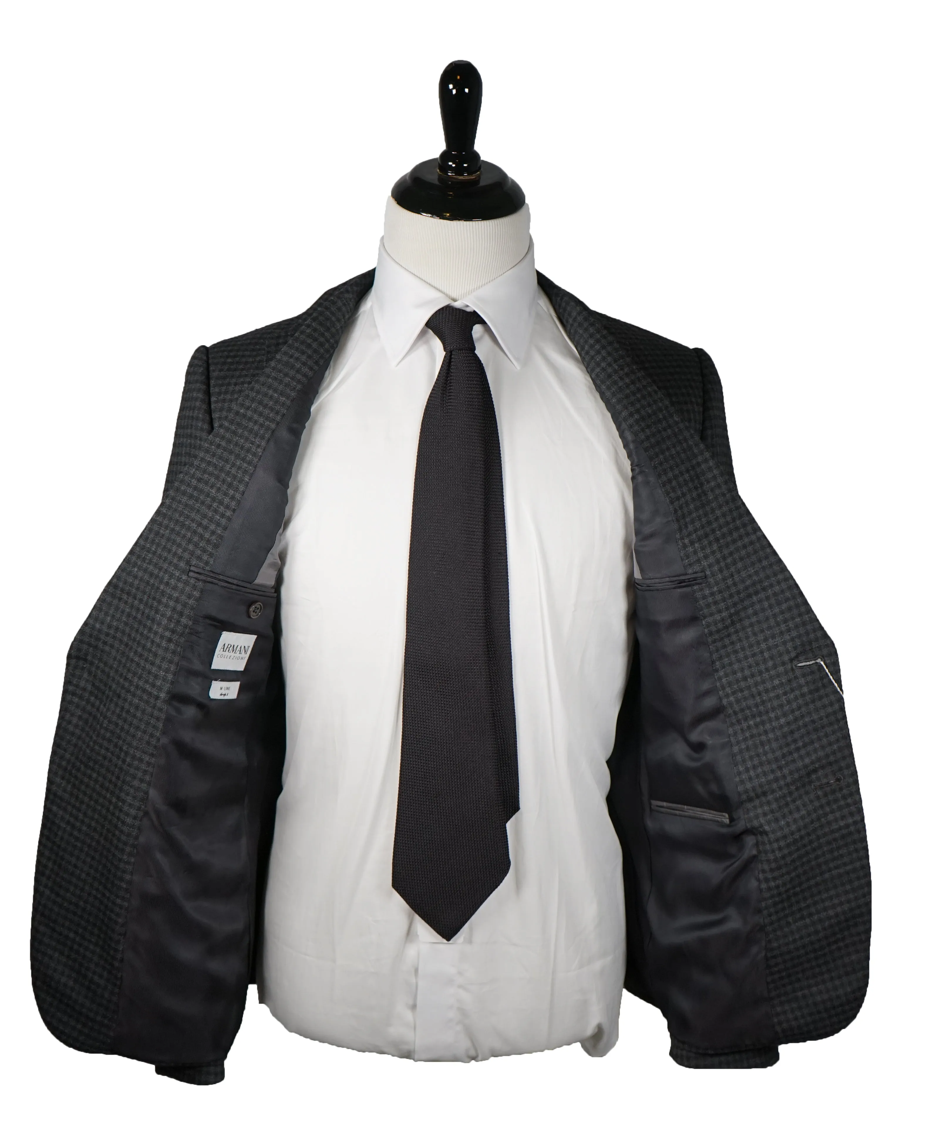 ARMANI COLLEZIONI - "M Line" Slim Drop 8 Melange Check RUNWAY SUIT - 40R