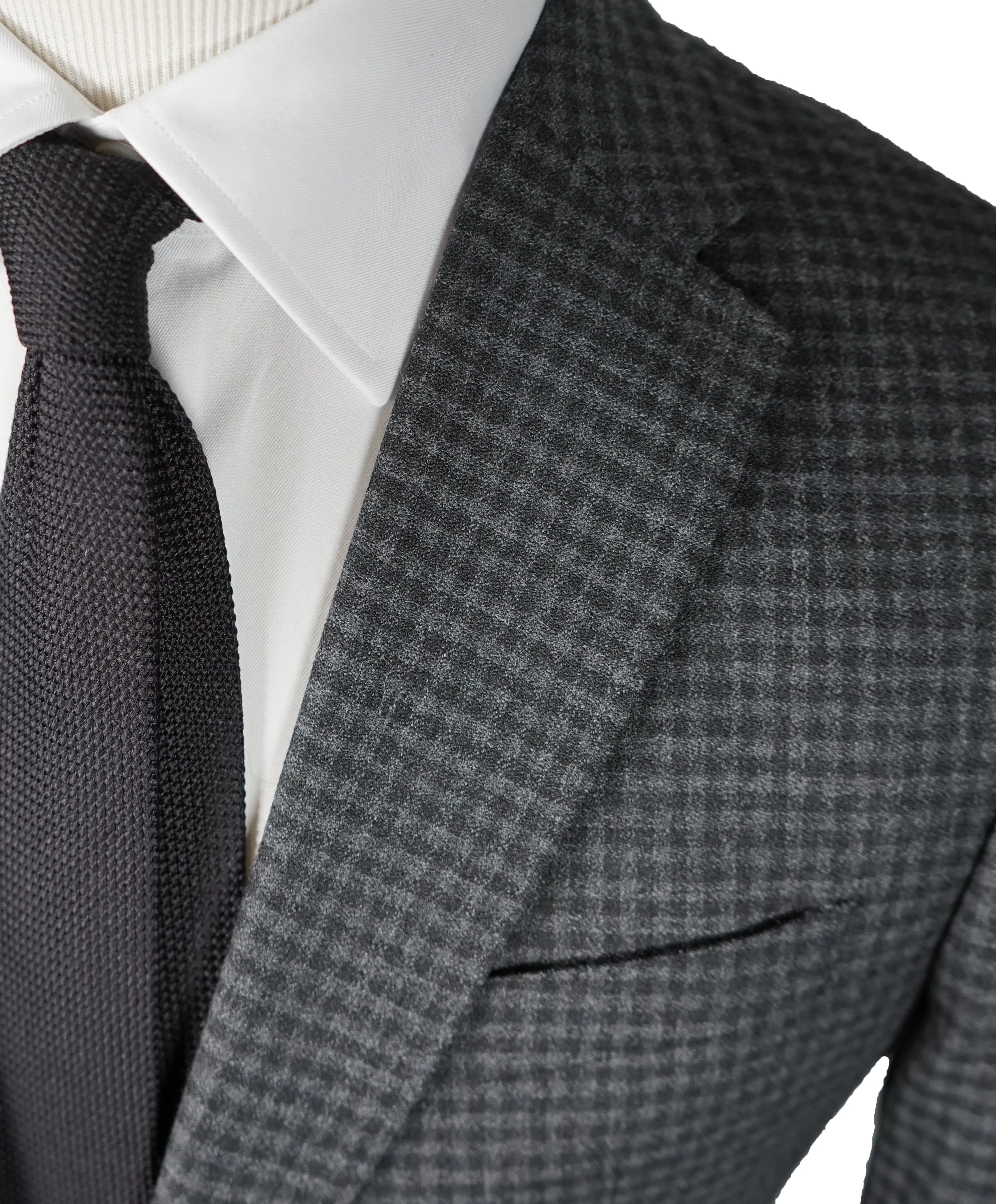 ARMANI COLLEZIONI - "M Line" Slim Drop 8 Melange Check RUNWAY SUIT - 40R