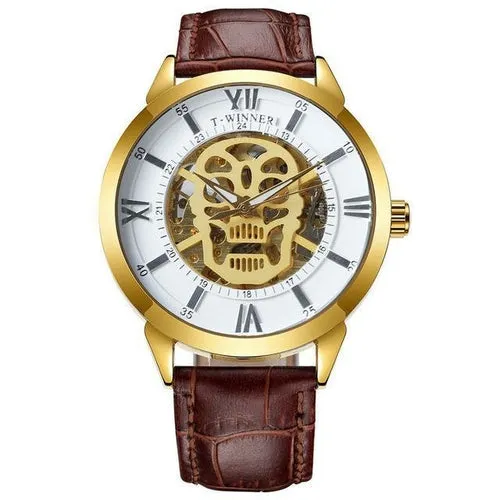 Automatic Mechanical Watch with Skull Head
