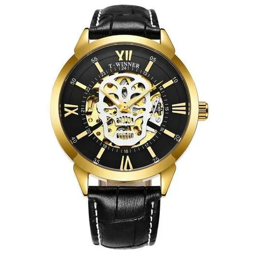 Automatic Mechanical Watch with Skull Head