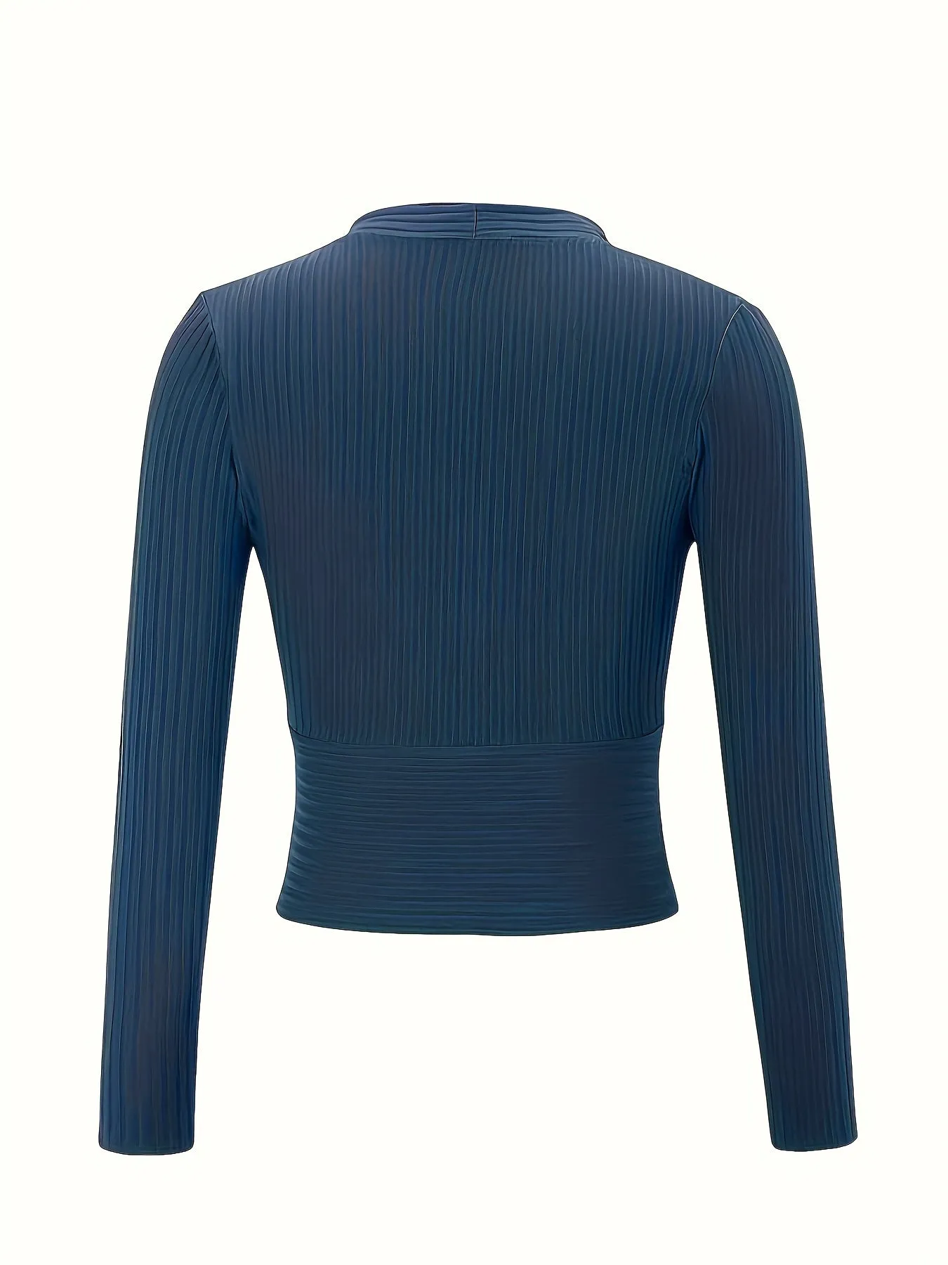 Autumn and winter women's fashionable long-sleeved deep V-neck sexy slim-fit solid color casual T-shirt tops