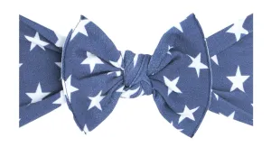 Baby Bling Blue Star Printed Knot Headband