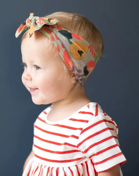 Baby Bling Fall Floral Printed Knot Headband