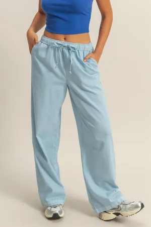 baby blues drawstring straight leg pants