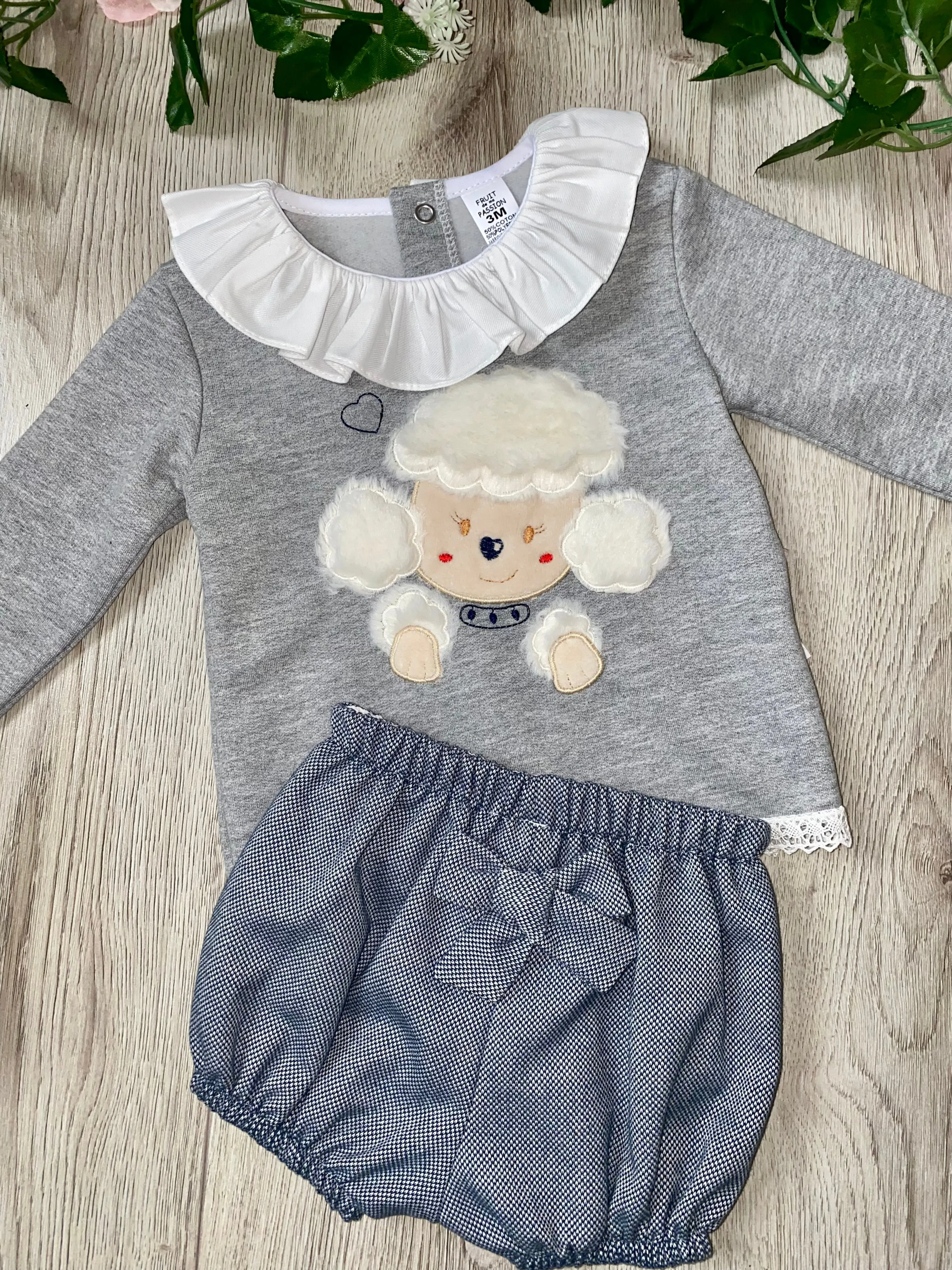 Baby Girls Frilly Collar spanish Jam Pants Set reduced