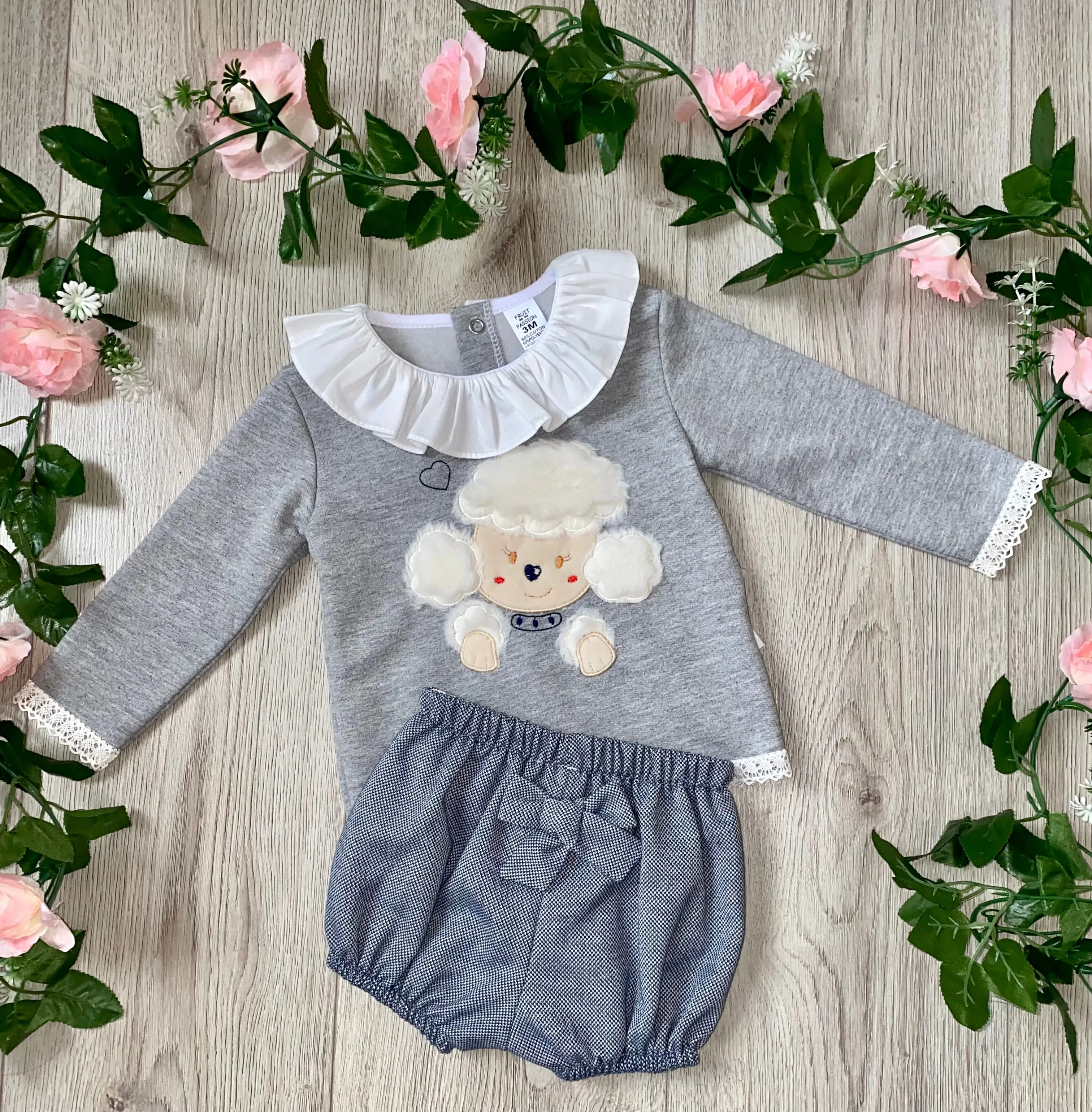 Baby Girls Frilly Collar spanish Jam Pants Set reduced