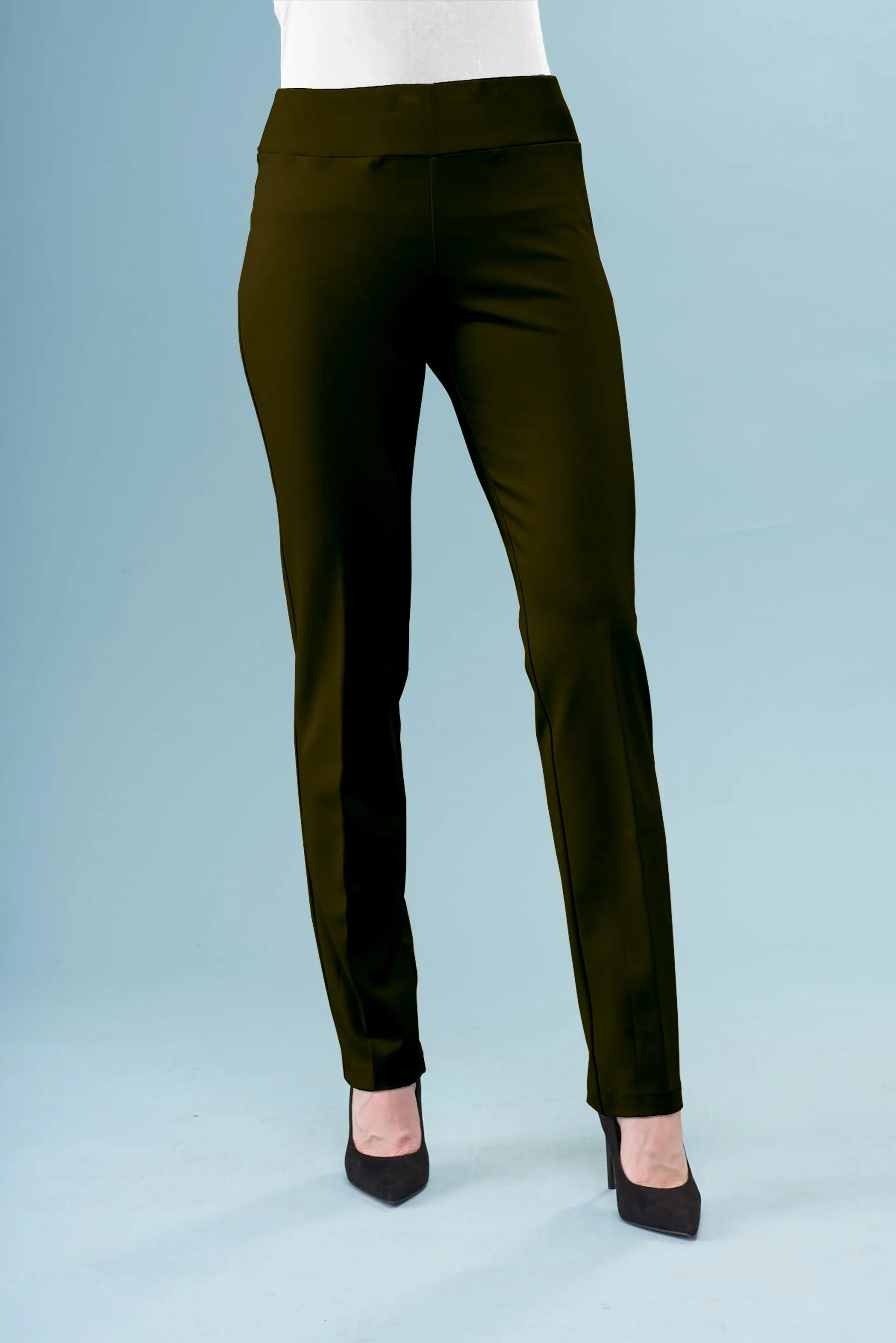 BCP8909B Solid Scuba Straight Pants