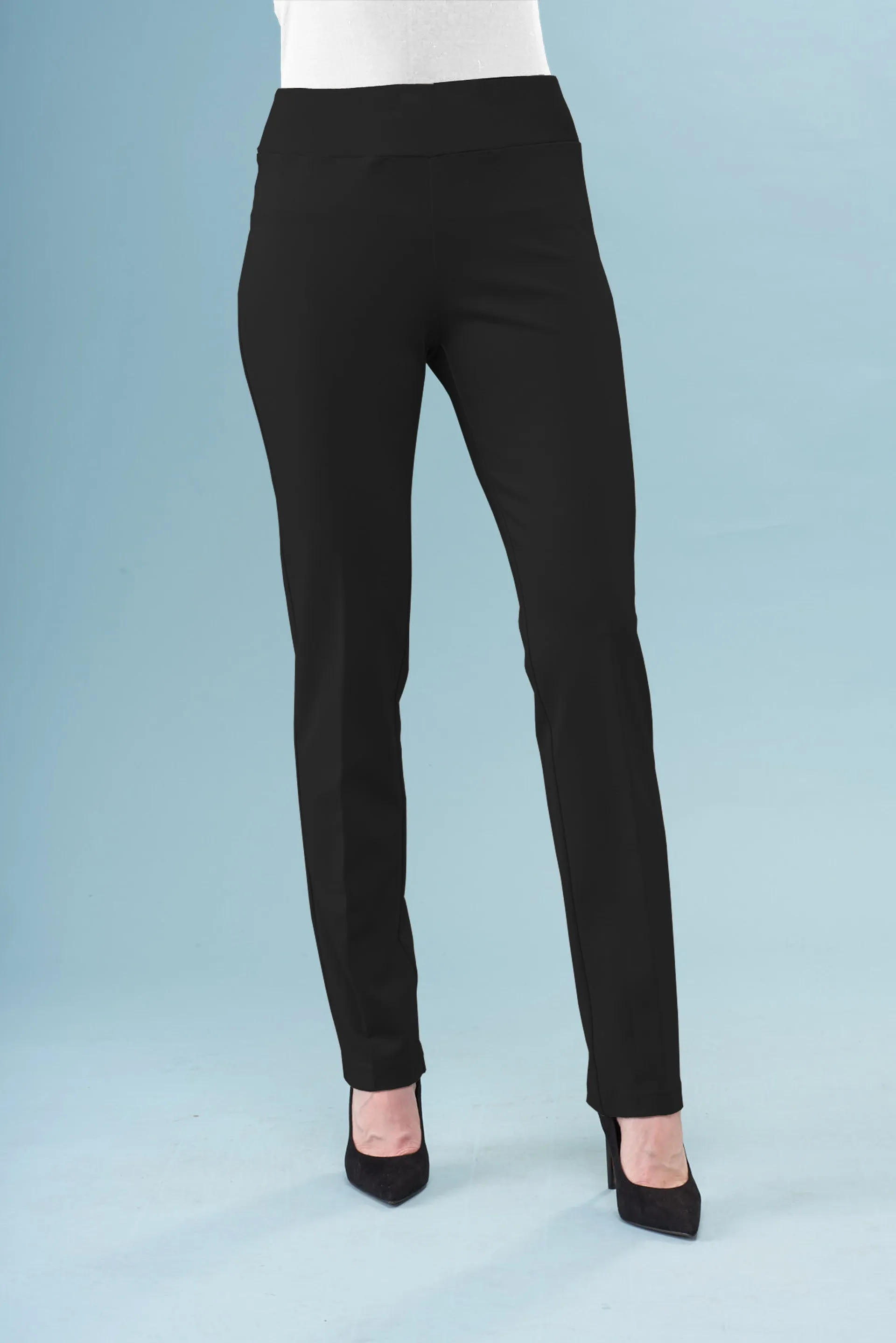 BCP8909B Solid Scuba Straight Pants