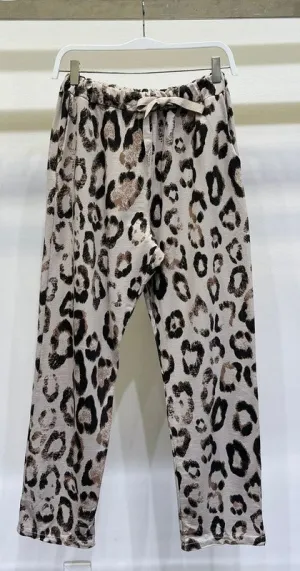 Beige Cheetah Drawstring Italian Pants 1/15/25 9521