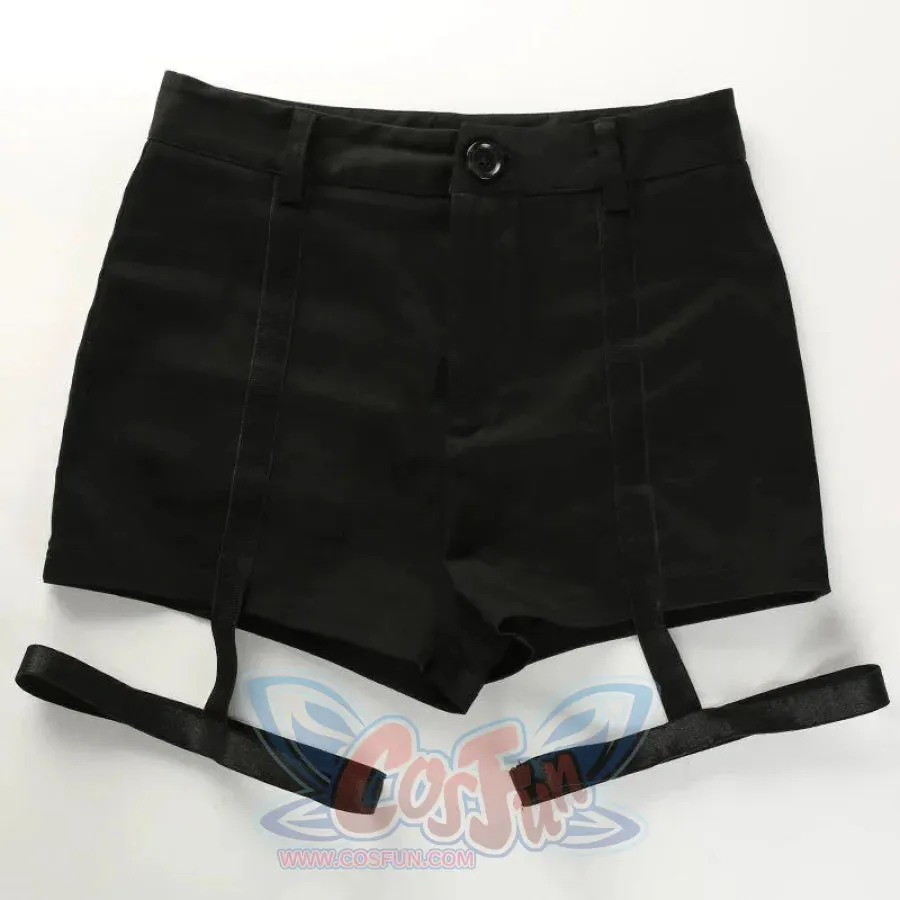 Black Line Layout Reverse T Circle Summer Cool Hot Ponte Shorts J40784