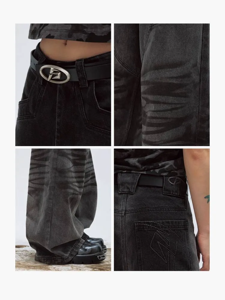 black niche loose slim casual pants