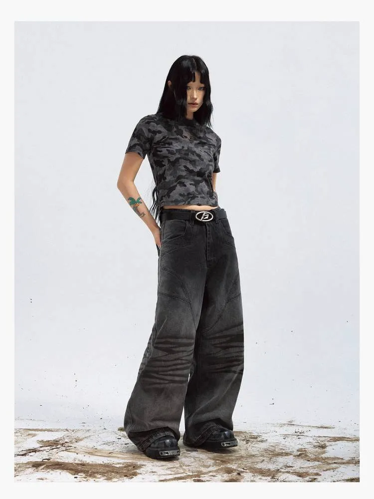 black niche loose slim casual pants