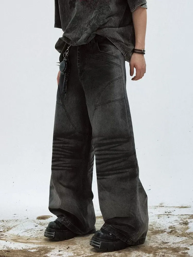 black niche loose slim casual pants