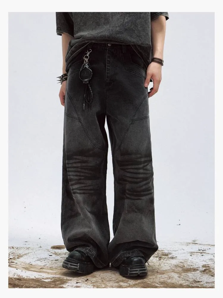 black niche loose slim casual pants