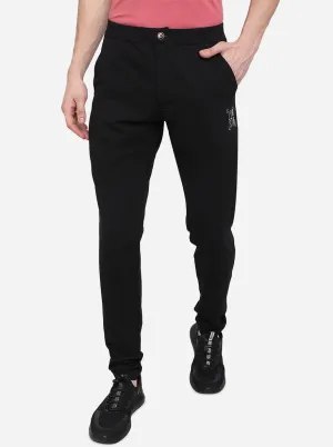 Black Solid Slim Fit Track Pants | JadeBlue