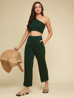 BLISSFUL LOUNGE LACE PANTS- GREEN