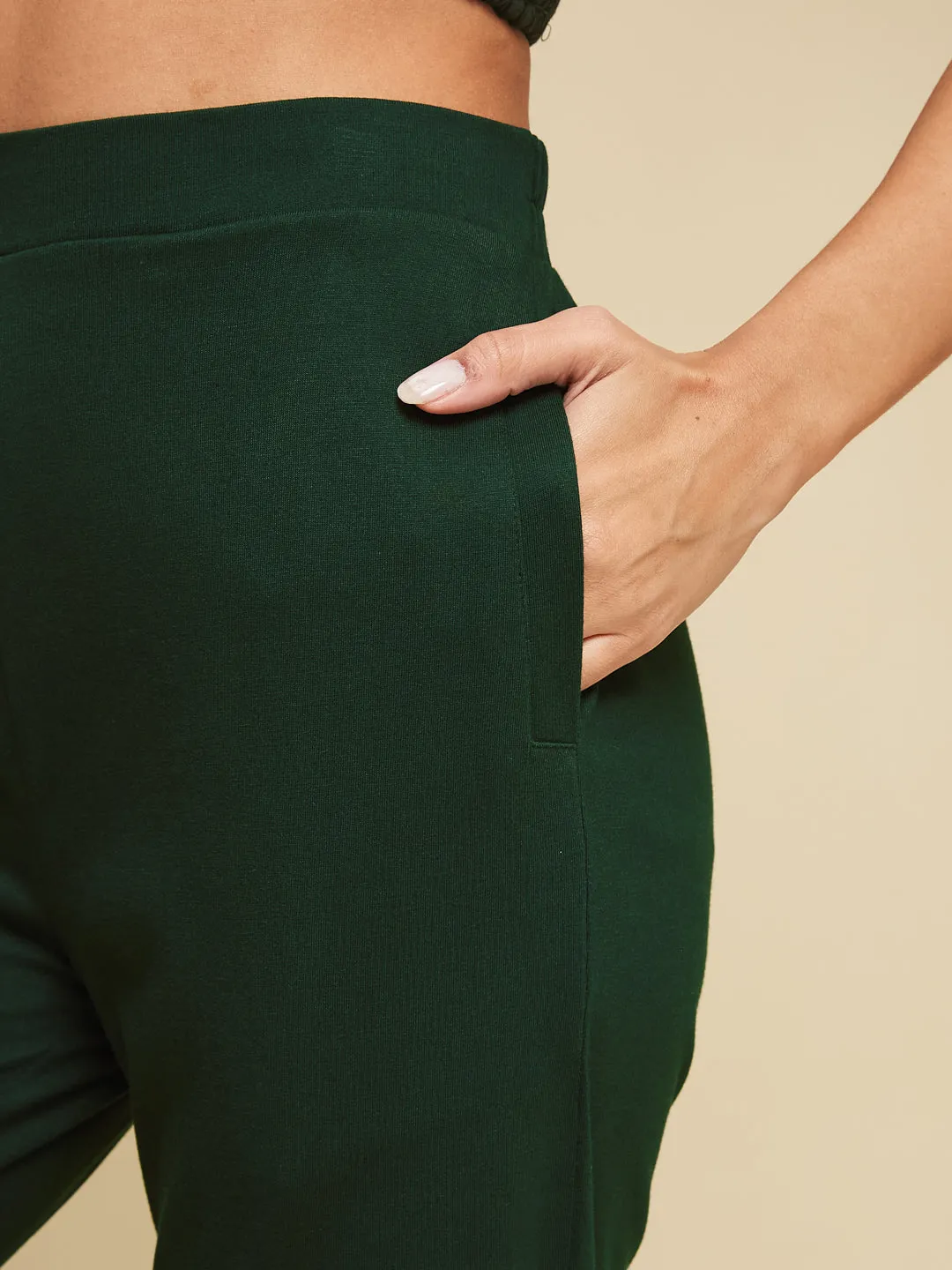 BLISSFUL LOUNGE LACE PANTS- GREEN