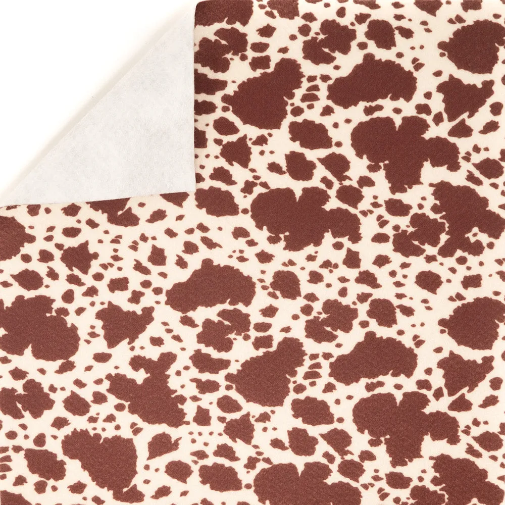 Brown Cow Printed Felt