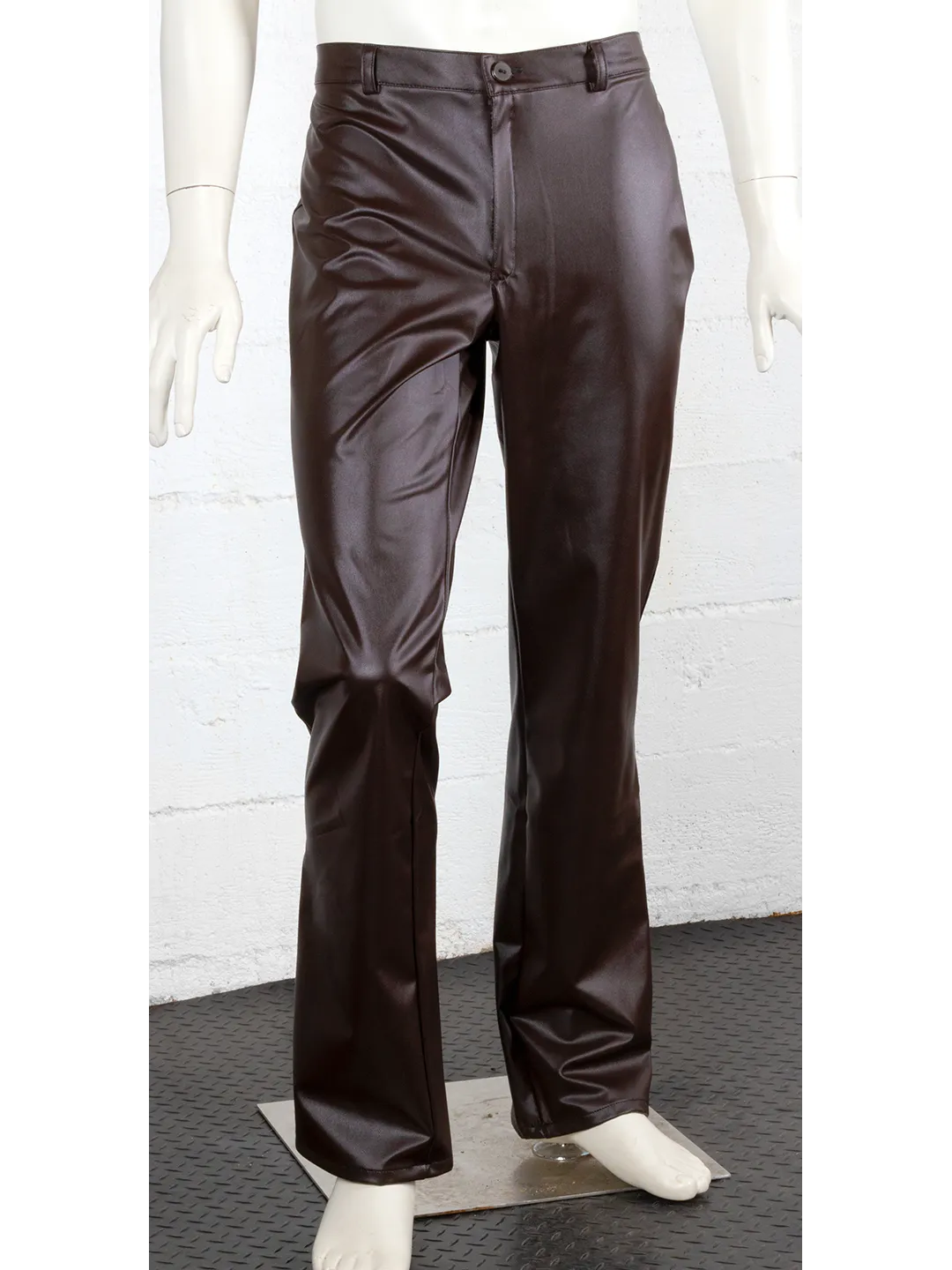 Brown Vegan Leather Jeans