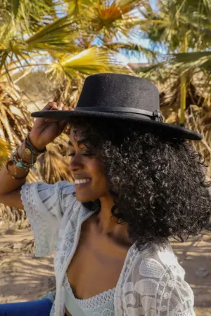 Buckle Bolero Hat - Black