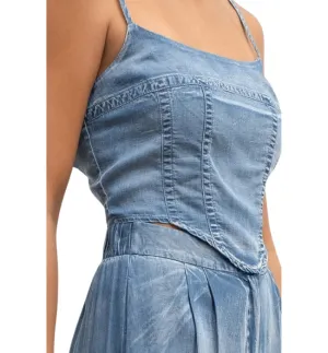 Chambray Corset Top