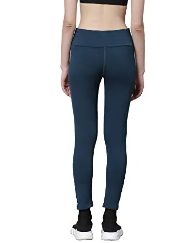 CHKOKKO Women Yoga Track Pants Stretchable Sports Tights Indigo M