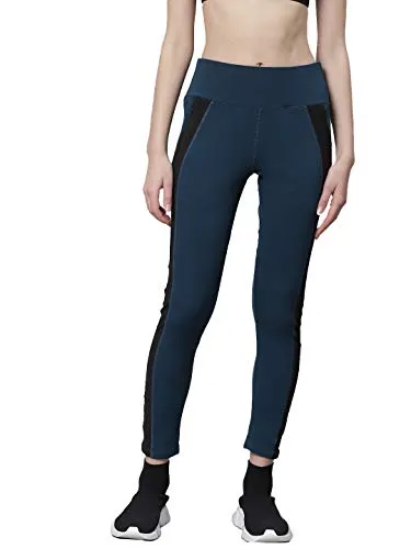 CHKOKKO Women Yoga Track Pants Stretchable Sports Tights Indigo M