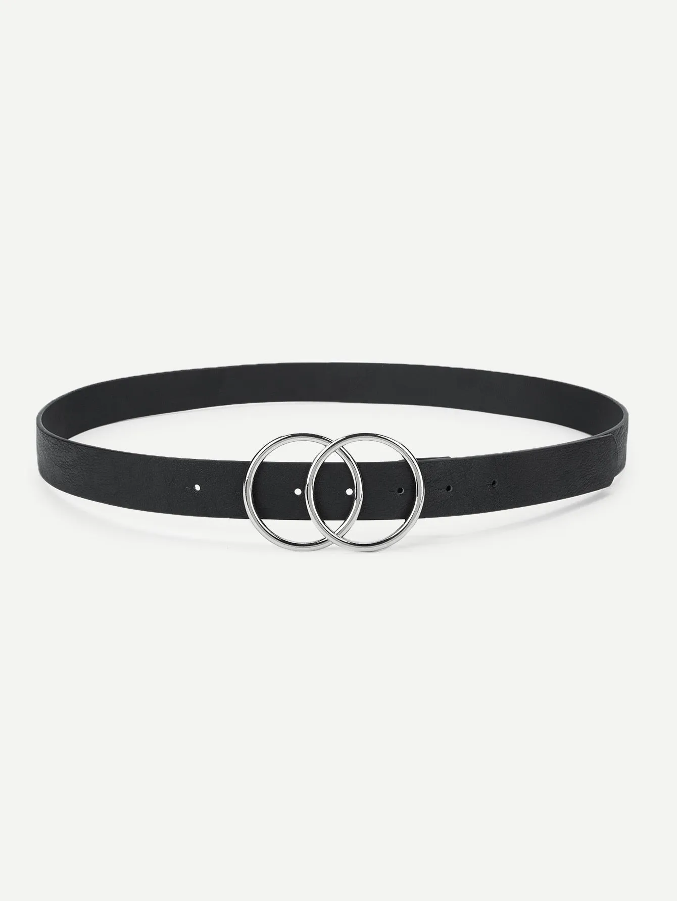 Chrome Plated Double Ring Buckle Belt