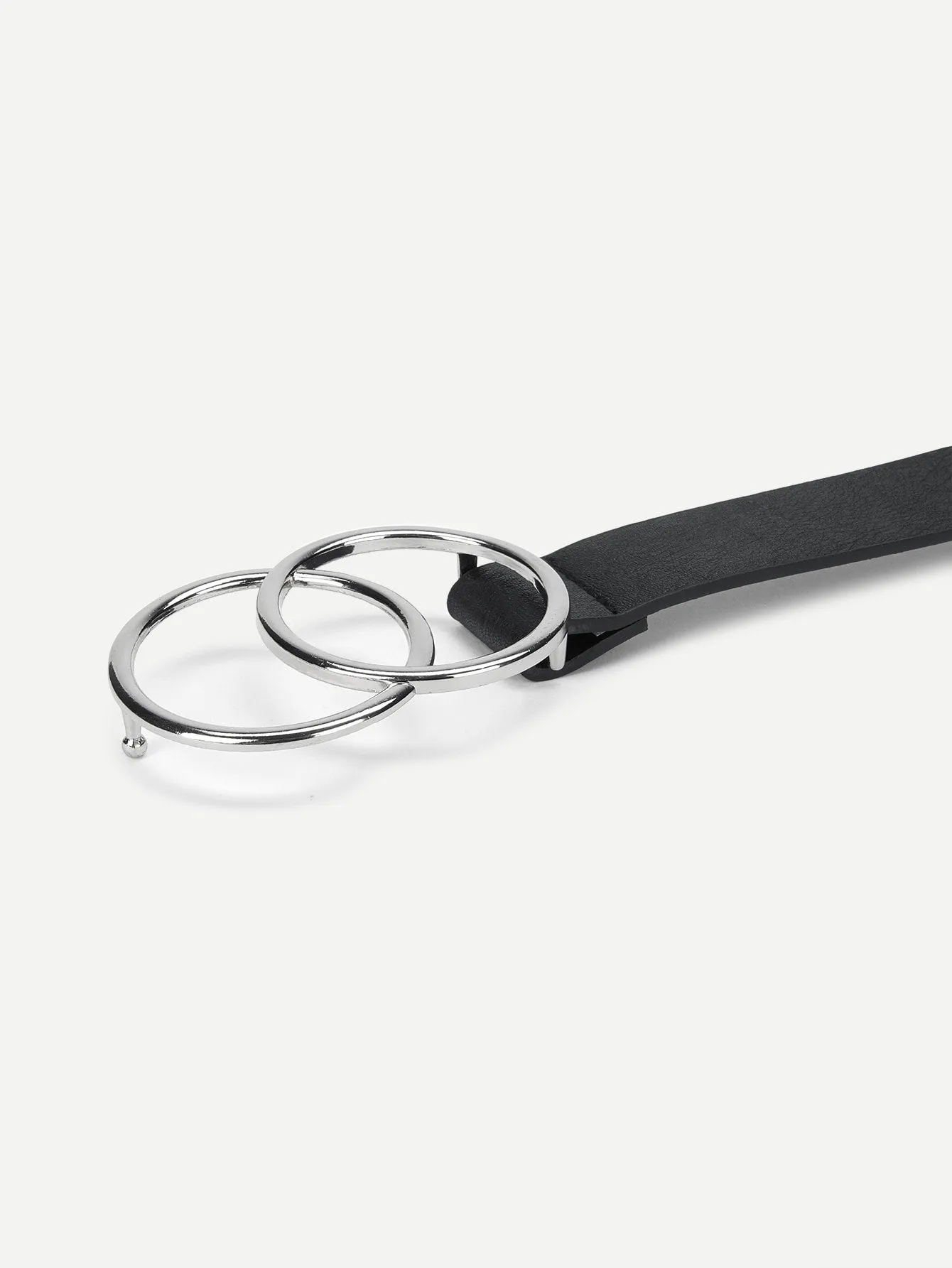 Chrome Plated Double Ring Buckle Belt