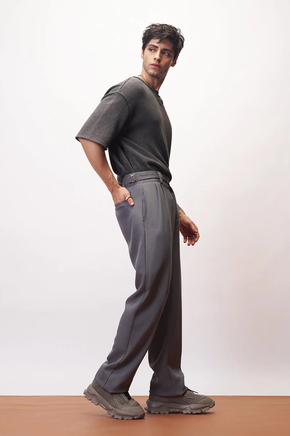 Cinder Grey Gurkha Men's Korean Pants