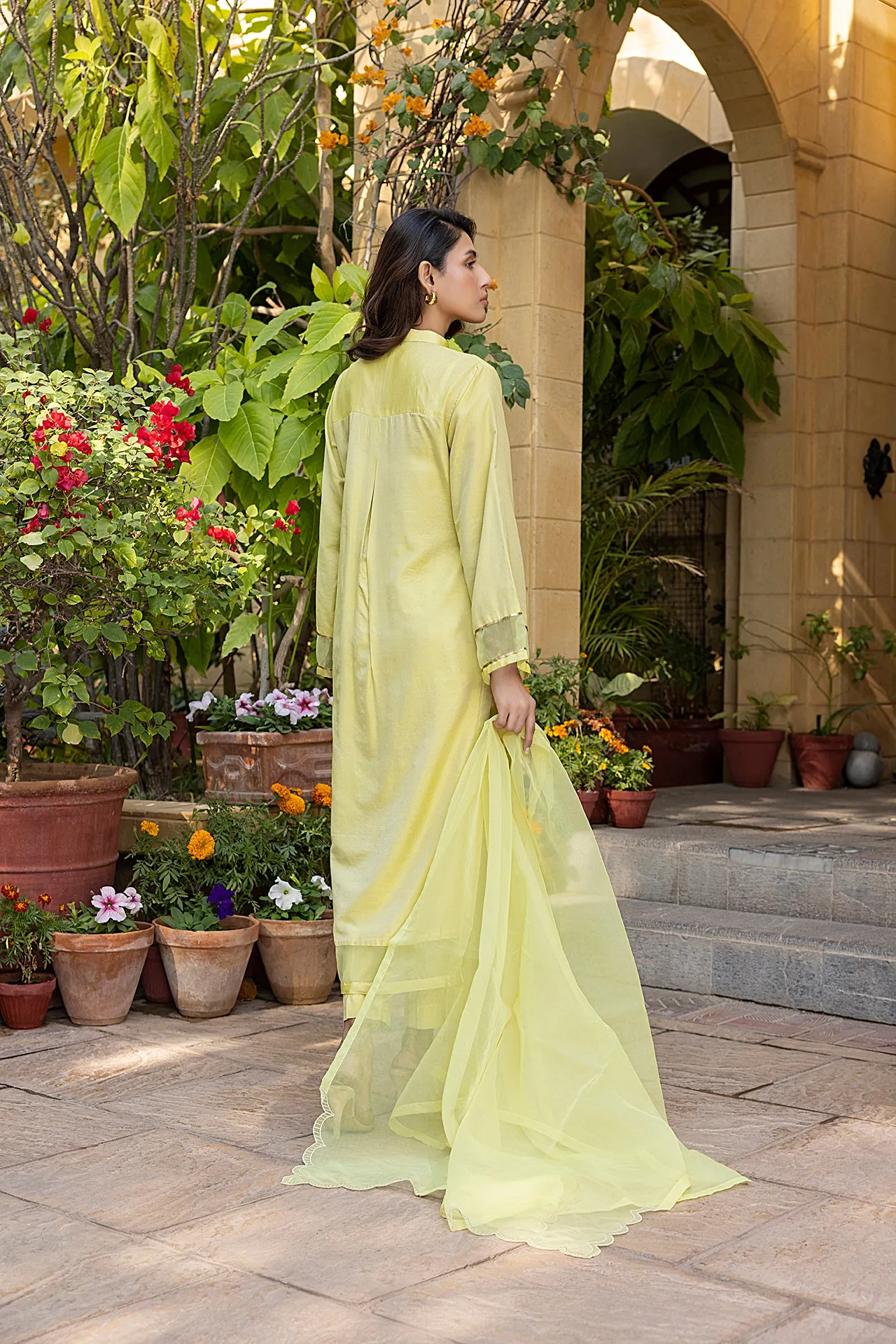 Classic Lemon Hand-Embroidered stitched 3-piece